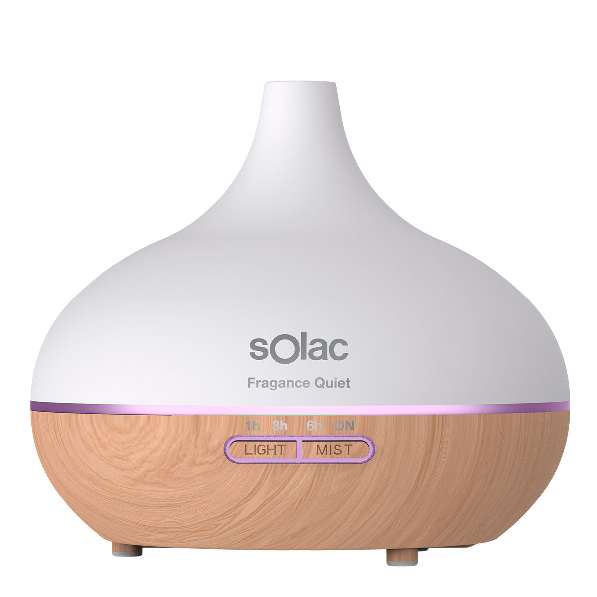 Solac Fragrance Quiet™ – Ultrasonic Aroma Diffuser with LED Light & Natural Wood Base