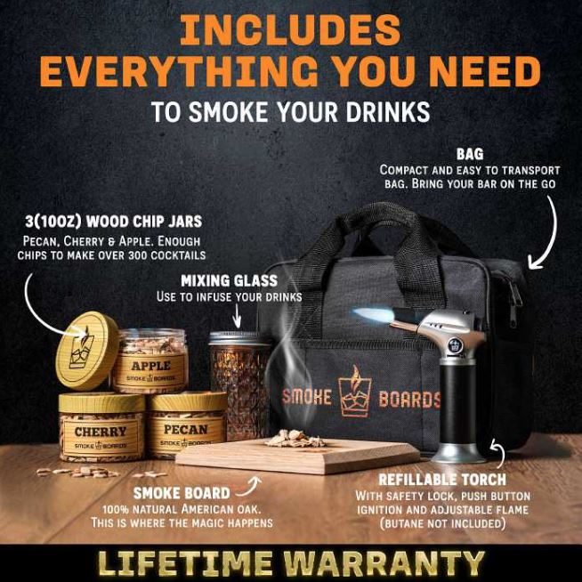 SmokeBoards™ Complete Cocktail Smoking Kit – Premium Home Bar Experience